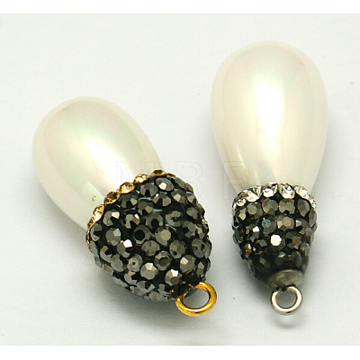 Shell Pearl Teardrop Pendants PEAR-L013-03-1