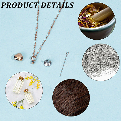 2Pcs 2 Colors 304 Stainless Steel Heart Urn Ashes Necklaces NJEW-CN0001-28A-1