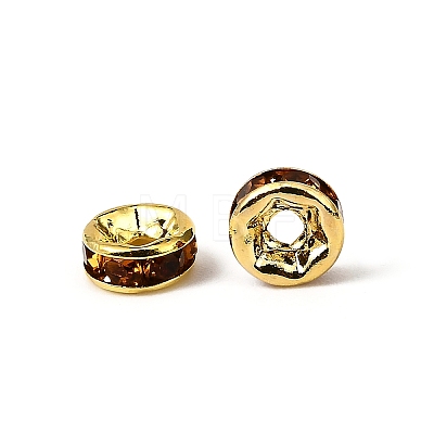 Brass Rhinestone Spacer Beads RB-A014-Z6mm-17G-1