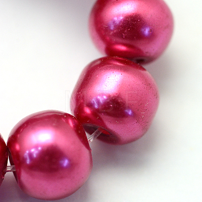 Baking Painted Pearlized Glass Pearl Round Bead Strands HY-Q330-8mm-57-1
