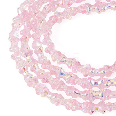 Electroplate Transparent Glass Beads Strands GLAA-TAC0028-009A-1