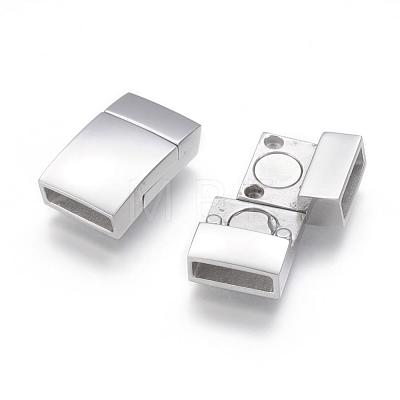 304 Stainless Steel Magnetic Clasps with Glue-in Ends STAS-G143-75P-1