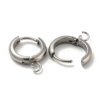 Tarnish Resistant 201 Stainless Steel Huggie Hoop Earring Findings STAS-P283-01X-P-1