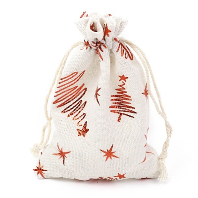 Christmas Theme Cotton Fabric Cloth Bag X-ABAG-H104-B-1