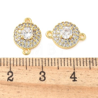 Brass Micro Pave Cubic Zirconia Connector Charms KK-U056-31G-1