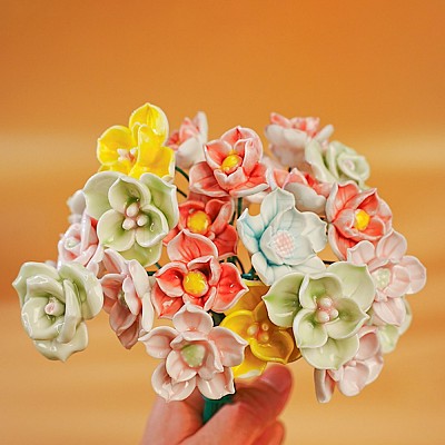 Ceramic Flower Stems with Iron Stem PR-CBAD4A8-07-1