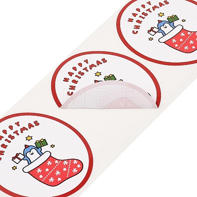 120 Round Paper Christmas Cartoon Sticker Rolls DIY-M070-09E-1