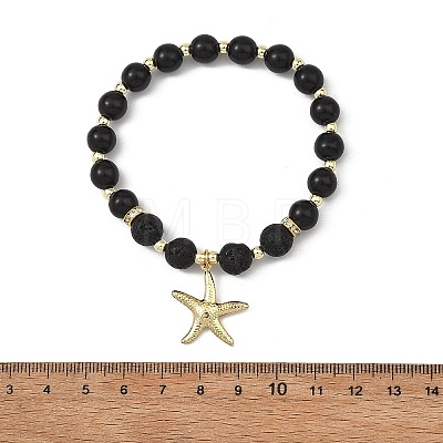 2Pcs Starfish 304 Stainless Steel Charm Bracelets BJEW-JB14088-1