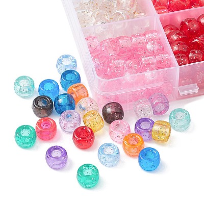 450Pcs 15Colors Transparent Plastic Beads KY-YW0001-49-1