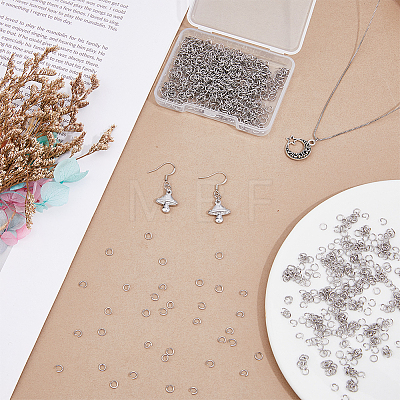 1000Pcs 304 Stainless Steel Open Jump Rings STAS-DC0016-02-1