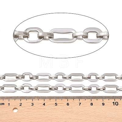 201 Stainless Steel Oval Link Chains CHS-F024-02A-P-1