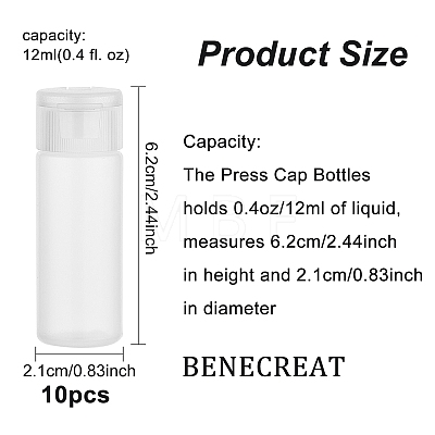 12ml PE Plastic Empty Refillable Flip Cap Bottles MRMJ-WH0037-13A-1