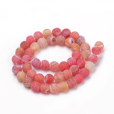 Natural Weathered Agate Beads Strands G-S259-05-8mm-1