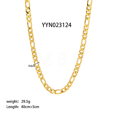 6mm Stylish 304 Stainless Steel Figaro Chain Necklaces for Women Men AA4830-2-1