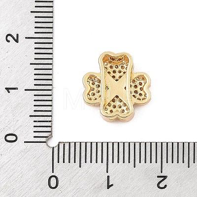 Brass Micro Pave Cubic Zirconia Slide Charms ZIRC-I068-06G-01-1