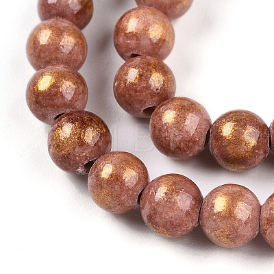 Natural Mashan Jade Beads Strands G-A255-A01-02F-1