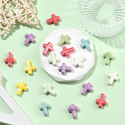 20Pcs Handmade Porcelain Beads PORC-YW0001-60-1