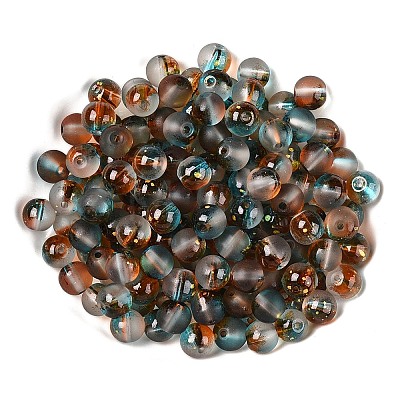 Frosted Baking Painted Glass Beads DGLA-N005-8mm-10-1