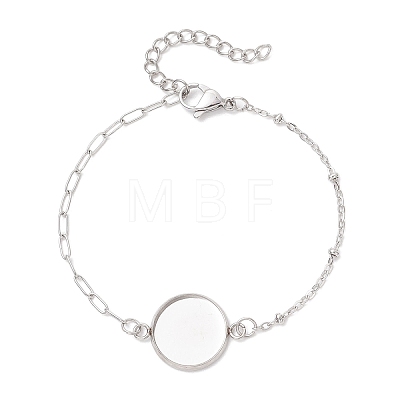 304 Stainless Steel Paperclip Chain Satellite Chain Bracelet Making BJEW-JB13073-02-1