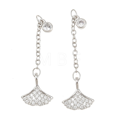 Brass Micro Pave Clear Cubic Zirconia Pendants KK-H257-02P-1