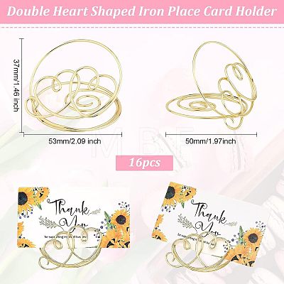 Vortex with Double Heart Shaped Iron Place Card Holder AJEW-WH0248-119-1