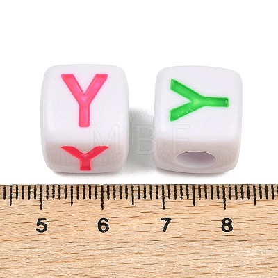 Opaque Acrylic Enamel European Beads AC-ACBA1794-04Y-1