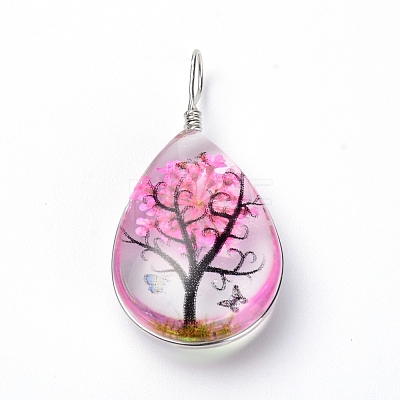 Transparent Glass Pendants GLAA-SZC0001-01F-1