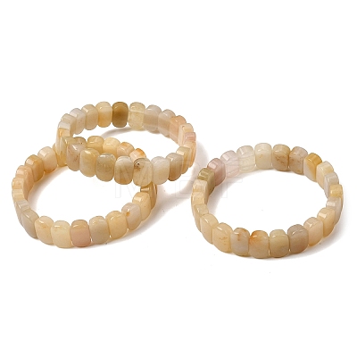 Natural Topaz Jade Beaded Stretch Bracelets for Women Men BJEW-D461-02I-1