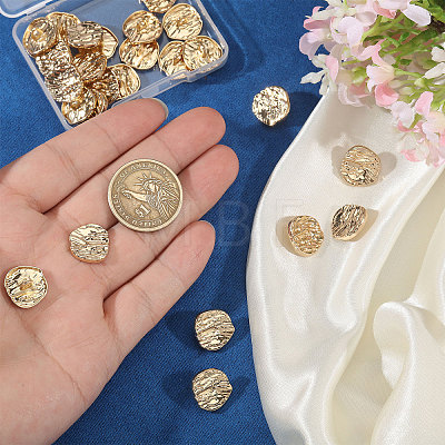 30Pcs 1-Hole Alloy Shank Buttons FIND-CA0011-66B-1