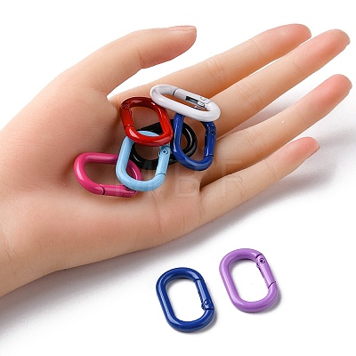 10Pcs Spray Painted Alloy Spring Gate Rings FIND-YW0001-83-1