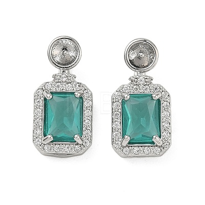 Brass Micro Pave Cubic Zirconia Pendants Settings KK-C172-23P-1