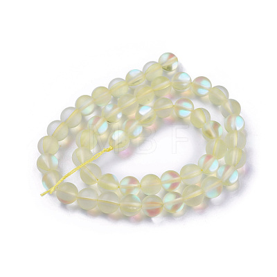 Synthetic Moonstone Beads Strands G-F142-10mm-14-1