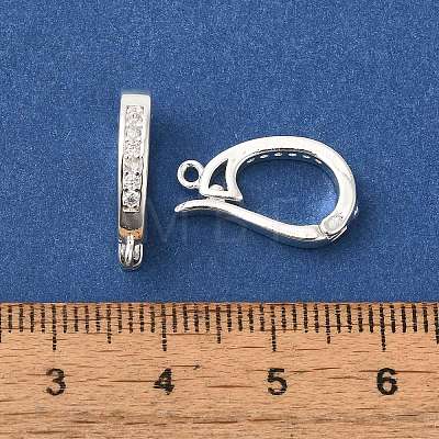 Rack Plating Brass Micro Pave Clear Cubic Zirconia Enhancer Shortener Bails KK-F883-13S-1