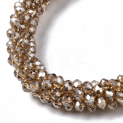 Faceted Transparent Glass Beads Stretch Bracelets BJEW-S144-002B-03-1