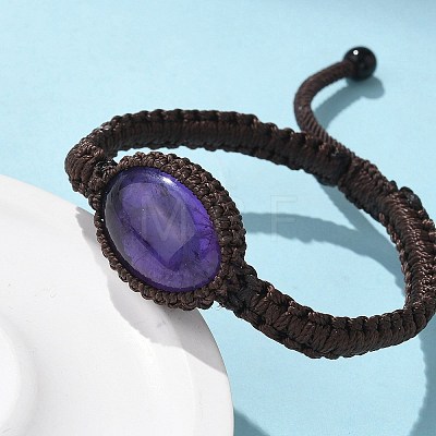 Natural Amethyst Beads Bracelets BJEW-H626-02-15-1