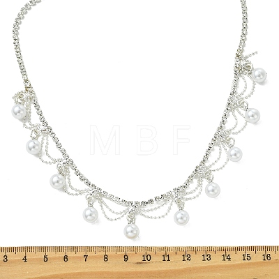 Brass Crystal Rhinestone Tennis Necklaces NJEW-JN06128-1