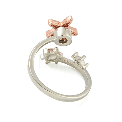 Turtle & Starfish Enamel Rotatable Cuff Rings for Women X-RJEW-M016-08P-1