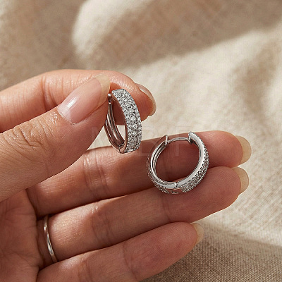 925 Sterling Silver Moissanite Hoop Earrings for Women BC8310-1