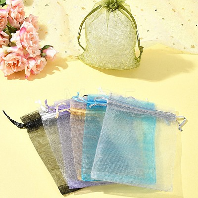 50Pcs Organza Bags Jewellery Storage Pouches Wedding Favour Party Mesh Drawstring Gift OP-FS0001-05F-1