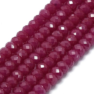 Lab Grown Red Corundum Beads Strands G-G106-A45-04-1-1