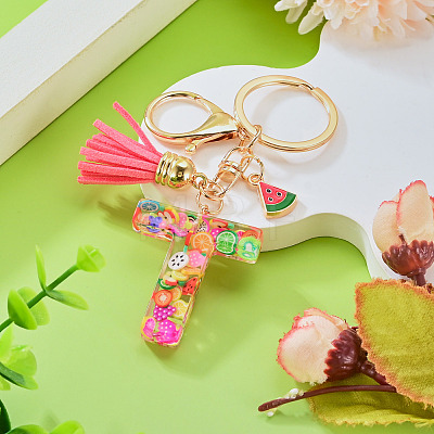 Fruit Series Letter Resin Keychains KEYC-TAC0033-02T-1