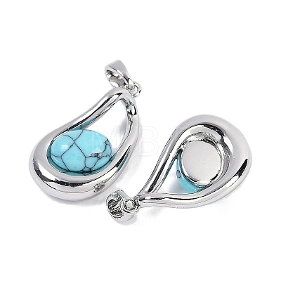 Synthetic Turquoise Teardrop Pendants KK-U043-39P-02-1