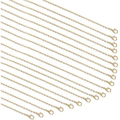 Brass Cable Chains Necklace Making MAK-PH0004-15-1