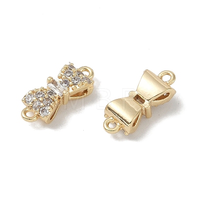 Brass Micro Pave Clear Cubic Zirconia Connector Charms KK-S367-21A-1