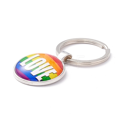 Pride Style Glass Keychain KEYC-F033-01G-1