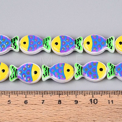 Dyed & Heated Glass Enamel Beads GLAA-T023-45M-1