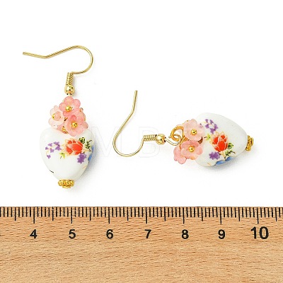 Handmade Porcelain & Acrylic Beads Dangle Earrings for Women EJEW-JE07329-1