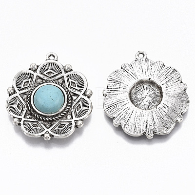 Tibetan Style Alloy Pendants PALLOY-R113-002-RS-1