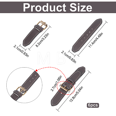 Fingerinspire 6Pcs Imitation Leather Toggle Buckle FIND-FG0001-29-1
