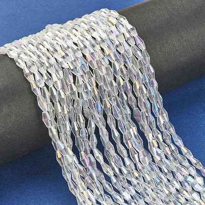 Electroplate Glass Beads Strands EGLA-R020-8x4mm-13-1
